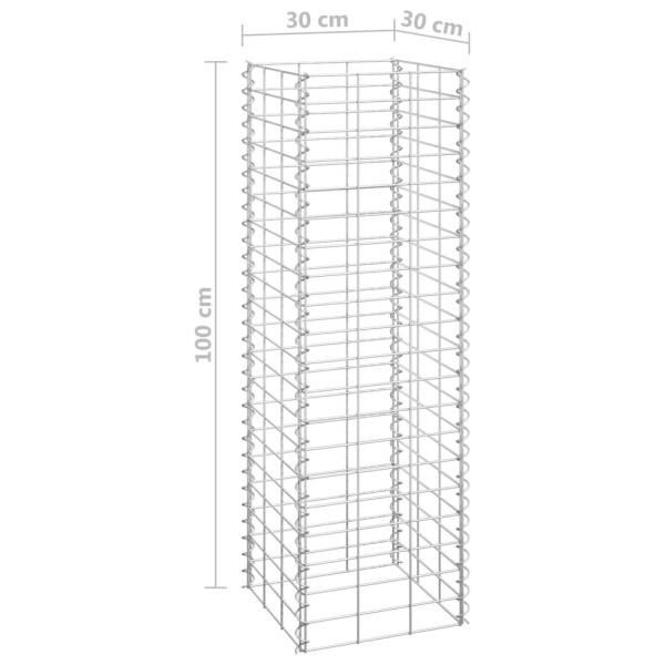 Arriates de gaviones 3 unidades hierro 30x30x100 cm