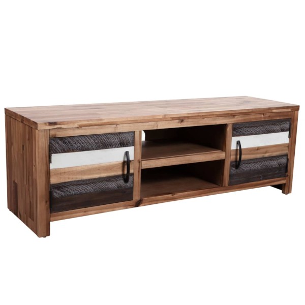 Mueble para TV de madera maciza de acacia 120x35x40 cm