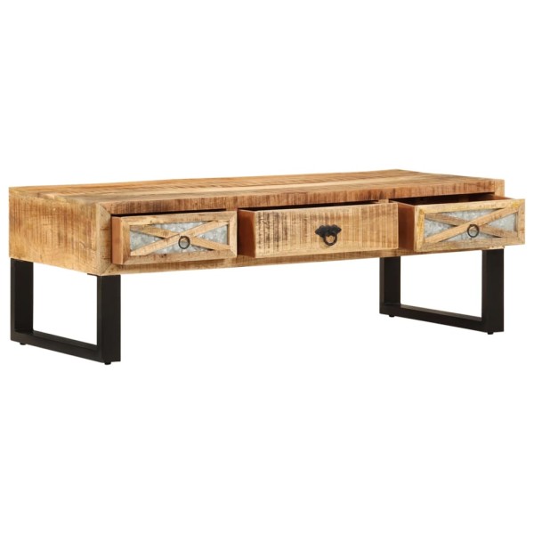 Mesa de centro de madera maciza de mango 110x50x38 cm