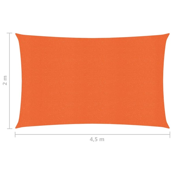 Toldo de vela HDPE naranja 160 g/m² 2x4,5 m