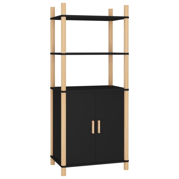 Aparador alto madera contrachapada negro 60x40x141 cm