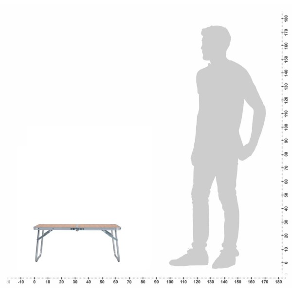 Mesa de camping plegable aluminio marrón 60x40 cm