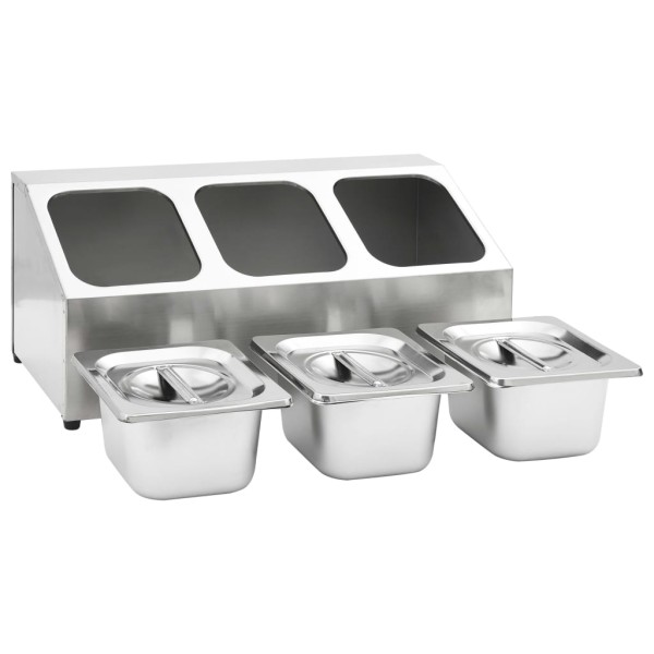 Soporte bandeja Gastronorm con 3 bandejas 1/6 acero inoxidable