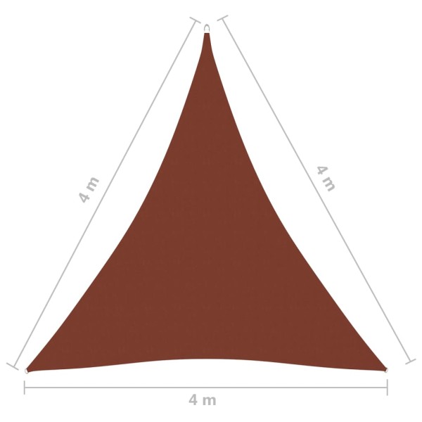 Toldo de vela triangular tela Oxford terracota 4x4x4 m