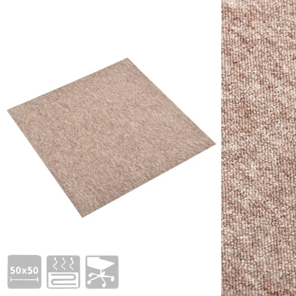 Baldosas de suelo de moqueta 20 uds 5 m² 50x50 cm beige