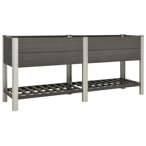 Mesa de cultivo para jardín con estante WPC gris 200x50x90 cm