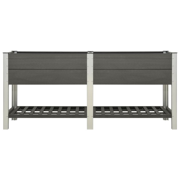 Mesa de cultivo para jardín con estante WPC gris 200x50x90 cm