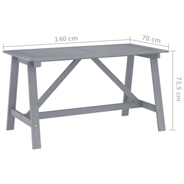 Mesa de comedor para jardín madera maciza acacia 140x70x73,5 cm