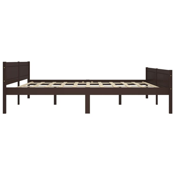 Estructura de cama madera maciza pino marrón oscuro 200x200 cm