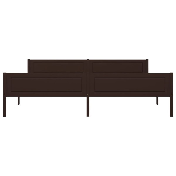 Estructura de cama madera maciza pino marrón oscuro 200x200 cm