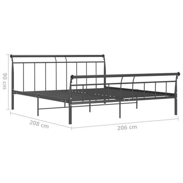 Estructura de cama de metal negro 200x200 cm