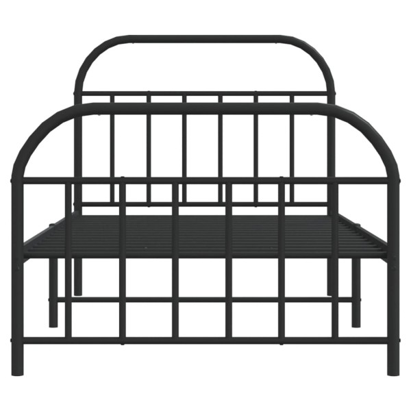 Estructura de cama con cabecero y estribo metal negro 107x203cm