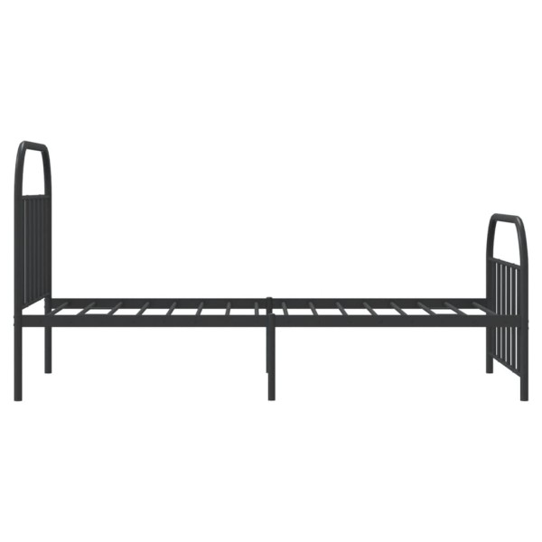 Estructura de cama con cabecero y estribo metal negro 107x203cm