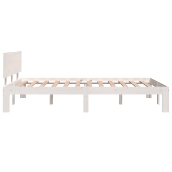 Estructura de cama madera maciza blanco 120x190 cm