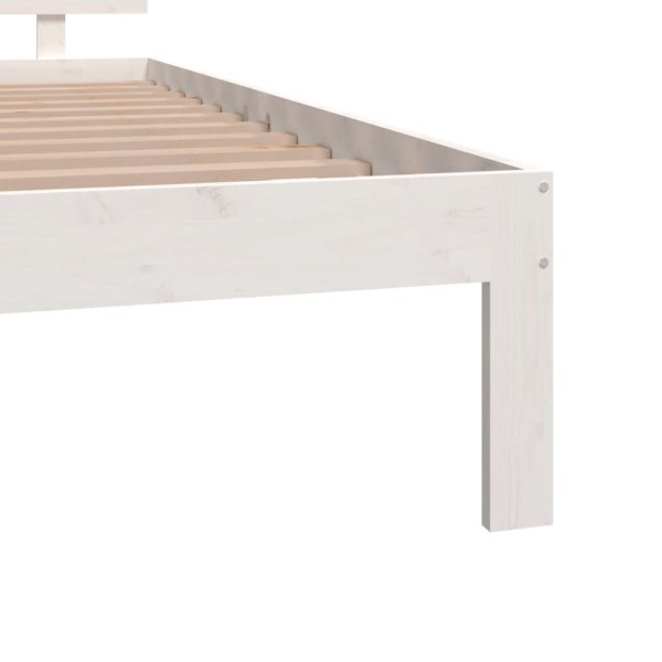 Estructura de cama madera maciza blanco 120x190 cm