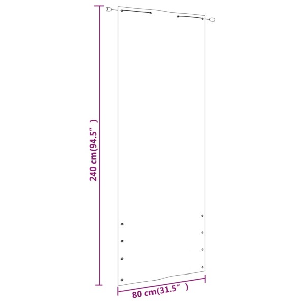 Toldo pantalla para balcón de tela oxford marrón 80x240 cm