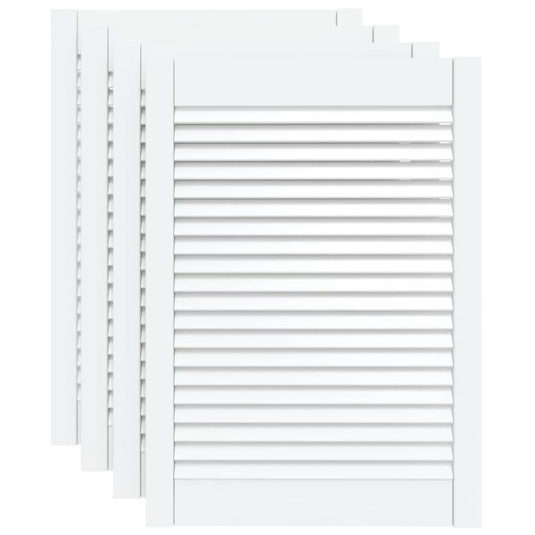 Puerta de armario lamas 4 uds madera pino blanco 69x49,4 cm