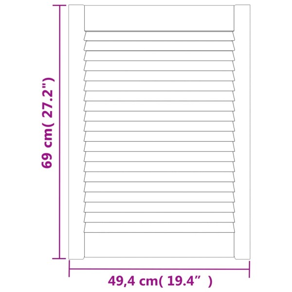 Puerta de armario lamas 4 uds madera pino blanco 69x49,4 cm