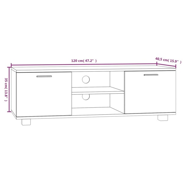 Mueble para TV madera contrachapada roble ahumado 120x40,5x35cm