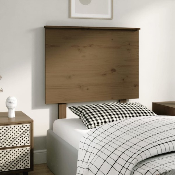 Cabecero de cama madera maciza de pino marrón miel 79x6x82,5 cm