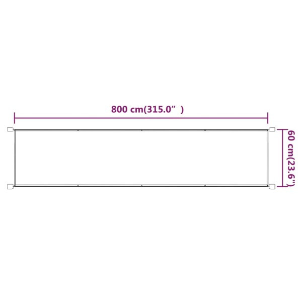 Toldo vertical terracota tela oxford 60x800 cm