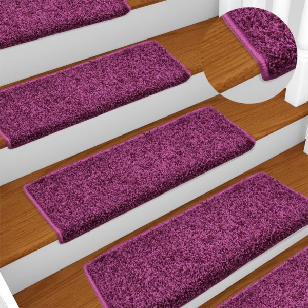 Alfombrillas de escalera 10 unidades violeta 65x21x4 cm