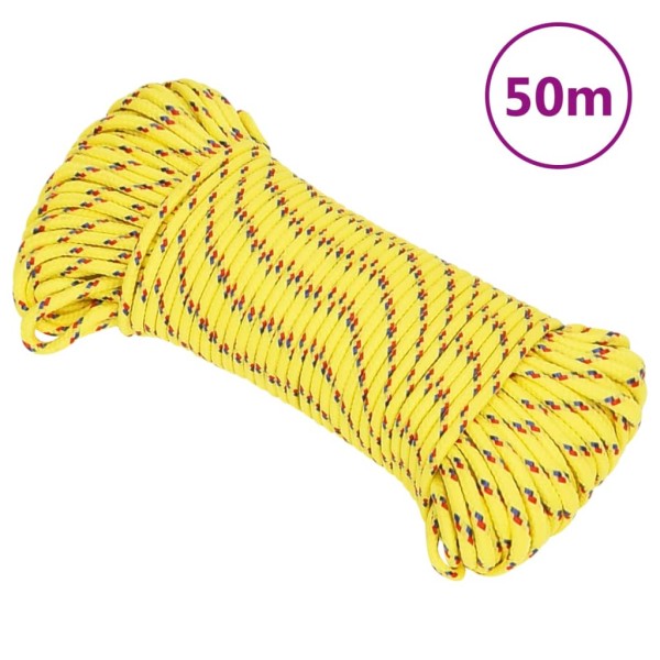 Cuerda de barco polipropileno amarillo 4 mm 50 m