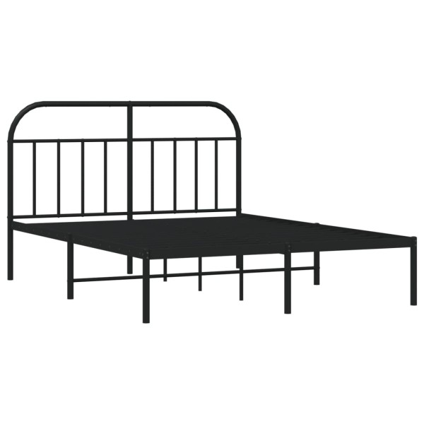 Estructura de cama con cabecero metal negro 150x200 cm