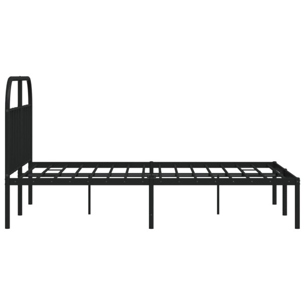 Estructura de cama con cabecero metal negro 150x200 cm