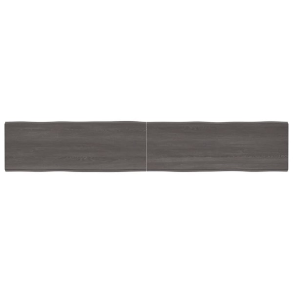 Tablero mesa madera tratada borde vivo marrón 220x40x(2-6) cm