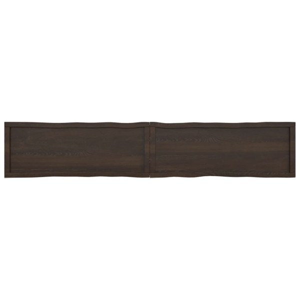 Tablero mesa madera tratada borde vivo marrón 220x40x(2-6) cm