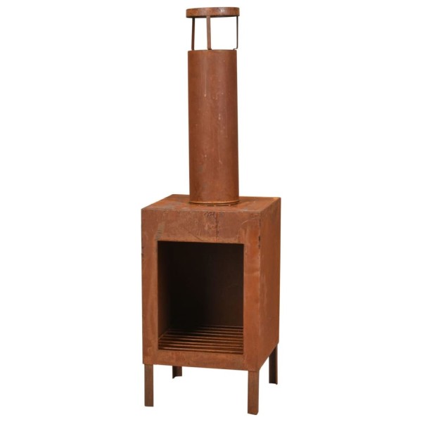 ProGarden Chimenea con tubo y asas color óxido 100 cm