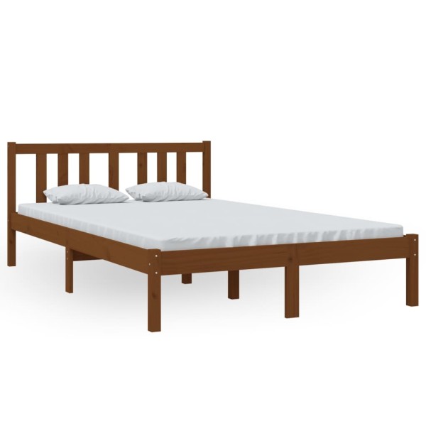 Estructura de cama madera maciza marrón miel 120x200 cm