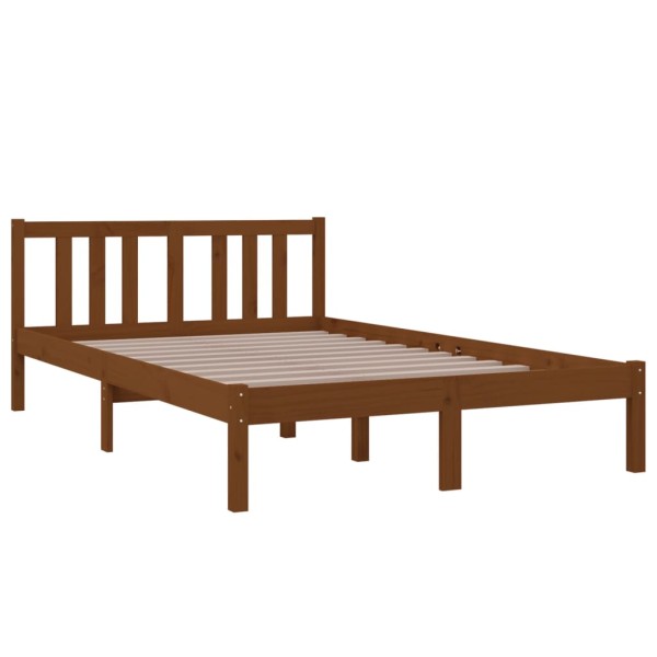 Estructura de cama madera maciza marrón miel 120x200 cm