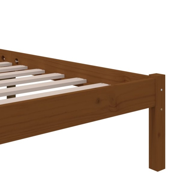 Estructura de cama madera maciza marrón miel 120x200 cm