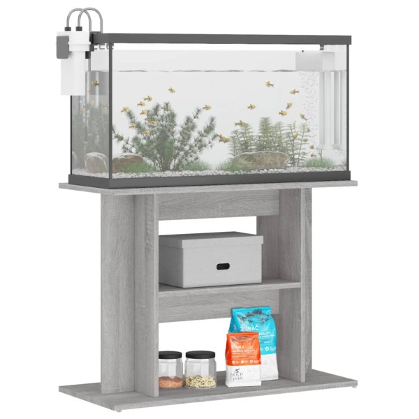 Soporte para acuario madera ingeniería gris Sonoma 80x35x60 cm