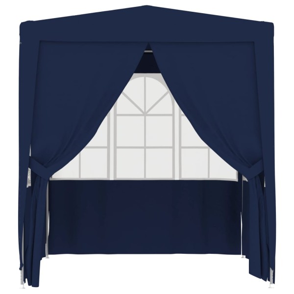 Carpa profesional de fiestas con paredes azul 90 g/m² 2,5x2,5 m