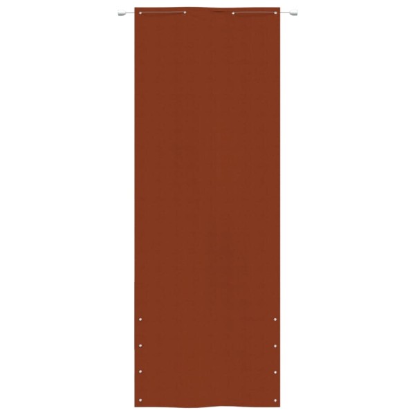 Toldo pantalla para balcón de tela oxford terracota 80x240 cm