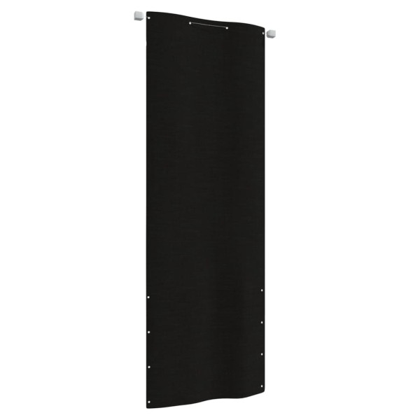 Toldo pantalla para balcón de tela oxford negro 80x240 cm