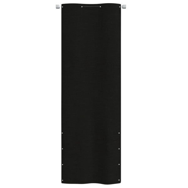 Toldo pantalla para balcón de tela oxford negro 80x240 cm