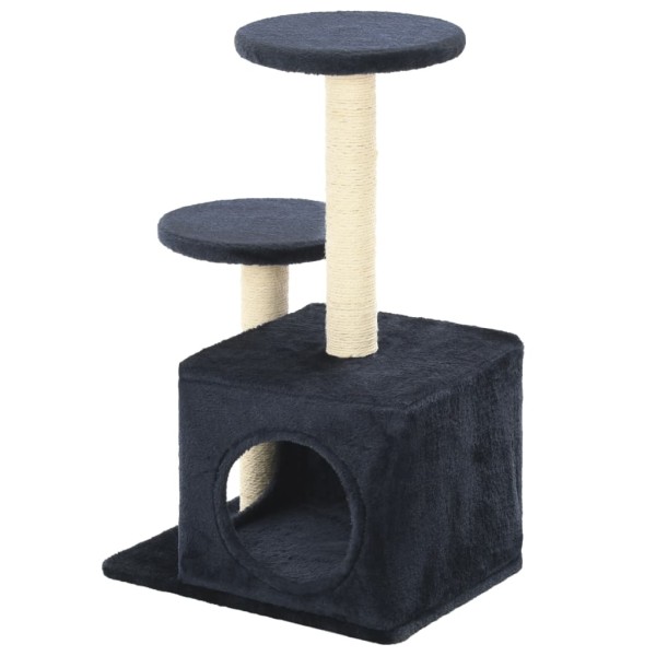 Rascador para gatos con poste de sisal azul oscuro 60 cm