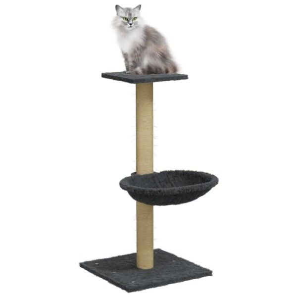 Rascador para gatos con poste de sisal gris oscuro 74 cm