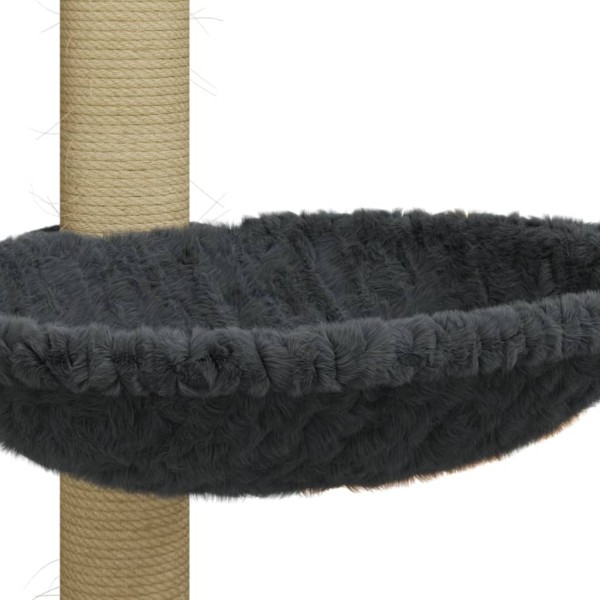 Rascador para gatos con poste de sisal gris oscuro 74 cm