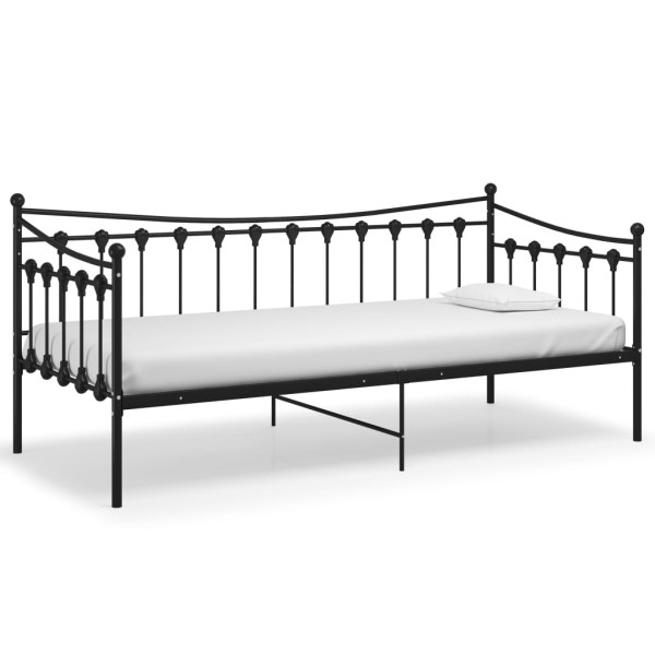 Estructura de sofá cama de metal negro 90x200 cm