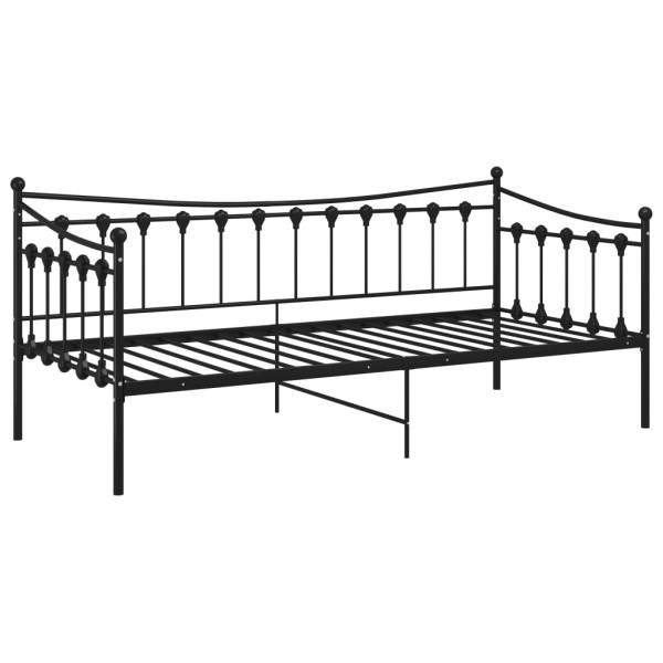 Estructura de sofá cama de metal negro 90x200 cm