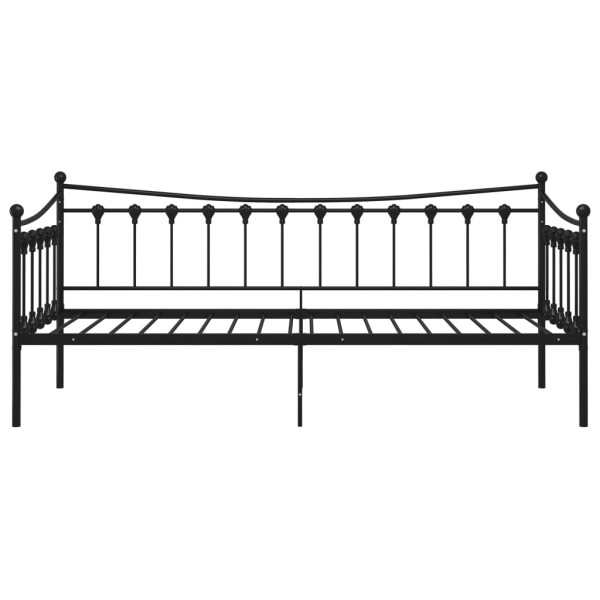 Estructura de sofá cama de metal negro 90x200 cm