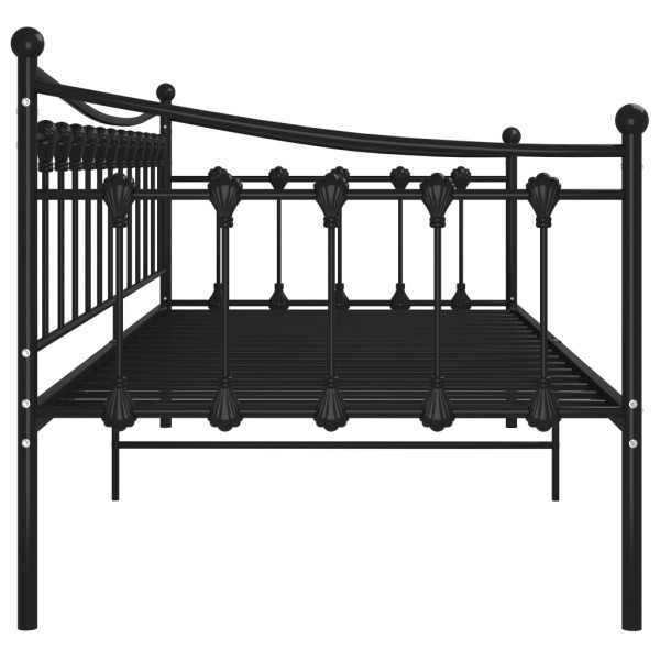 Estructura de sofá cama de metal negro 90x200 cm