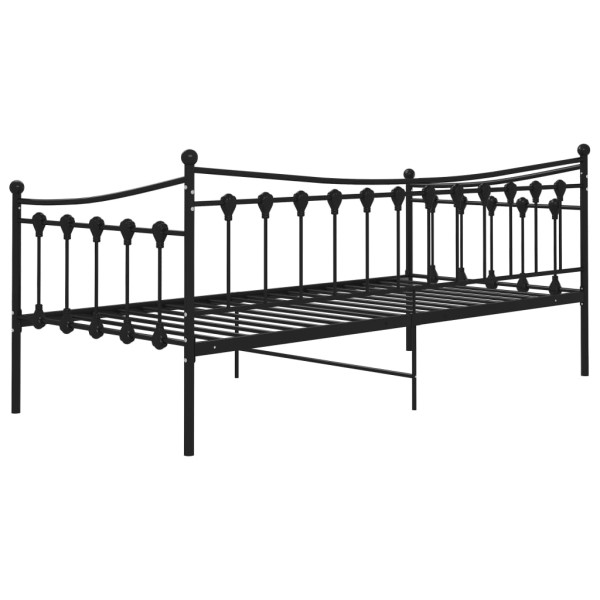 Estructura de sofá cama de metal negro 90x200 cm