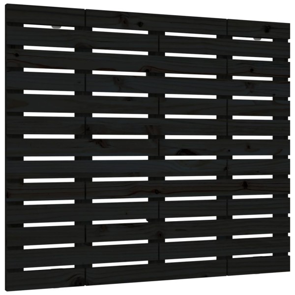 Cabecero de cama de pared madera maciza pino negro 81x3x91,5 cm