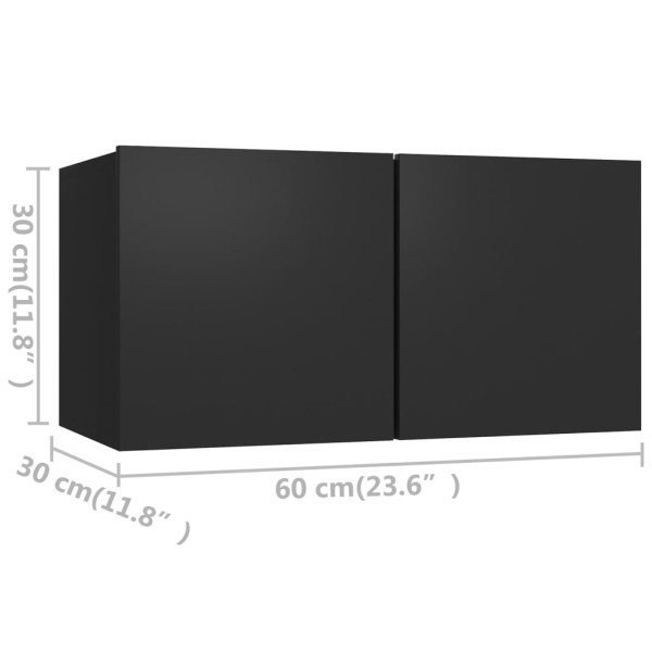 Set de muebles de TV salón 8 piezas madera contrachapada negro